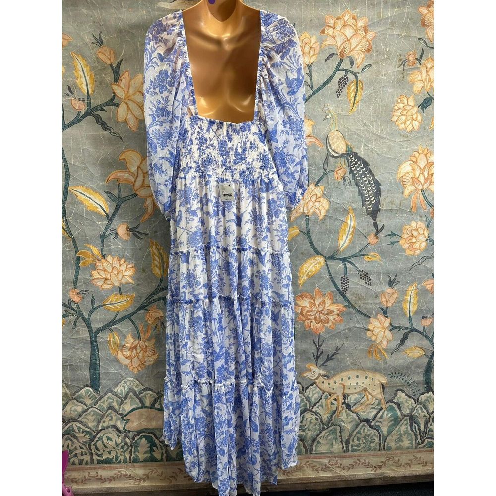 Free People Blue and White Maxi Dress - Picture 6 of 9